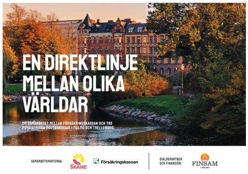 En bild på en kanal i Malmö med texten En direktlinje mellan två världar